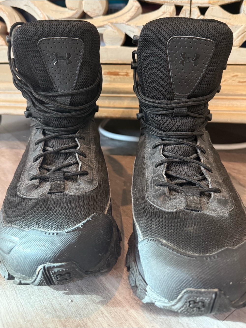 Under Armour Tactical Boots Black Size 9 Men’s Military Combat Hiking - Picture 2 of 5